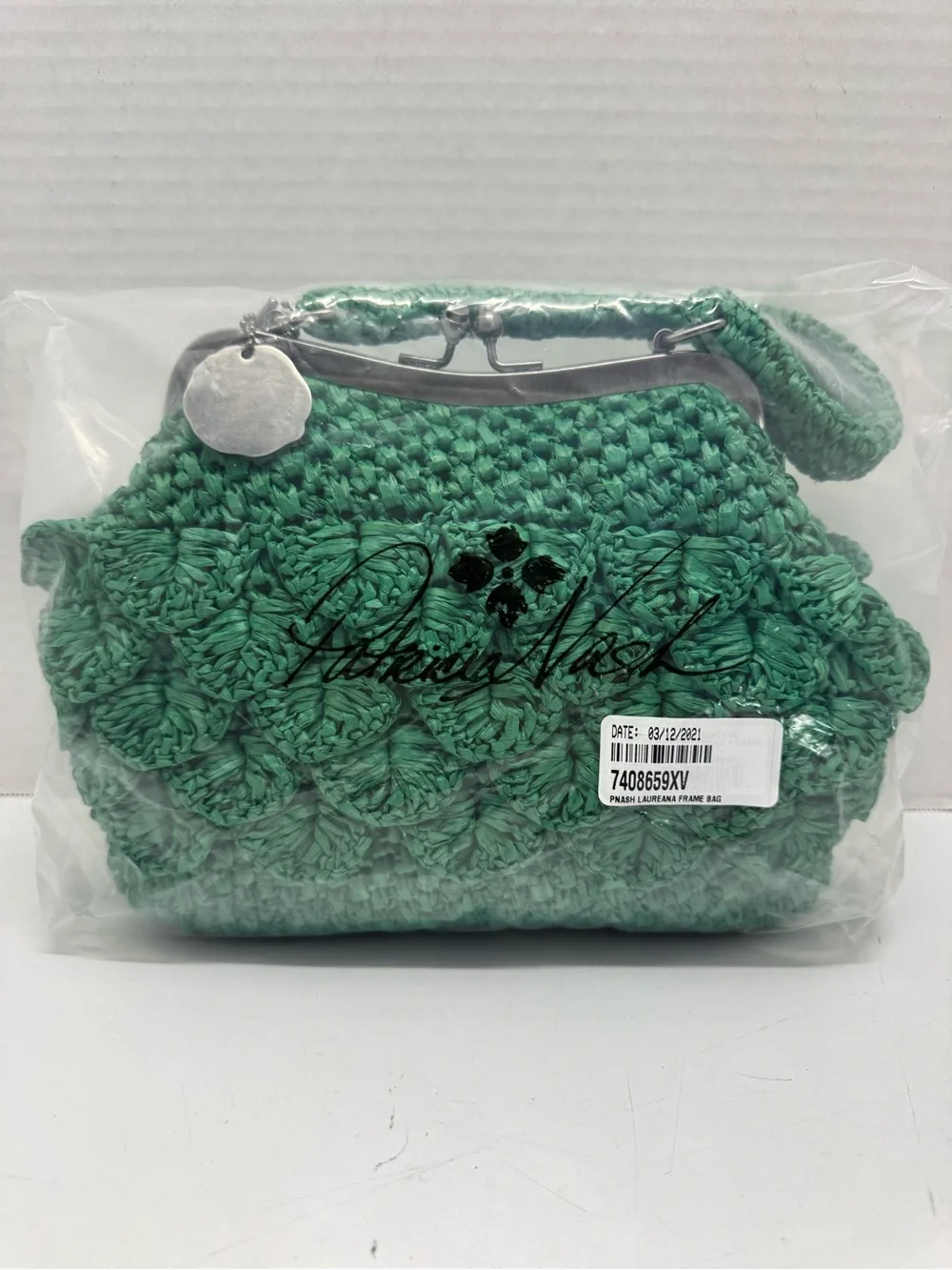Patricia Nash Laureana Scalloped Raffia Frame Bag - Picture 11 of 11